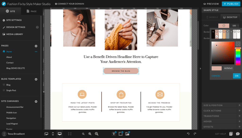 Showit Dashboard